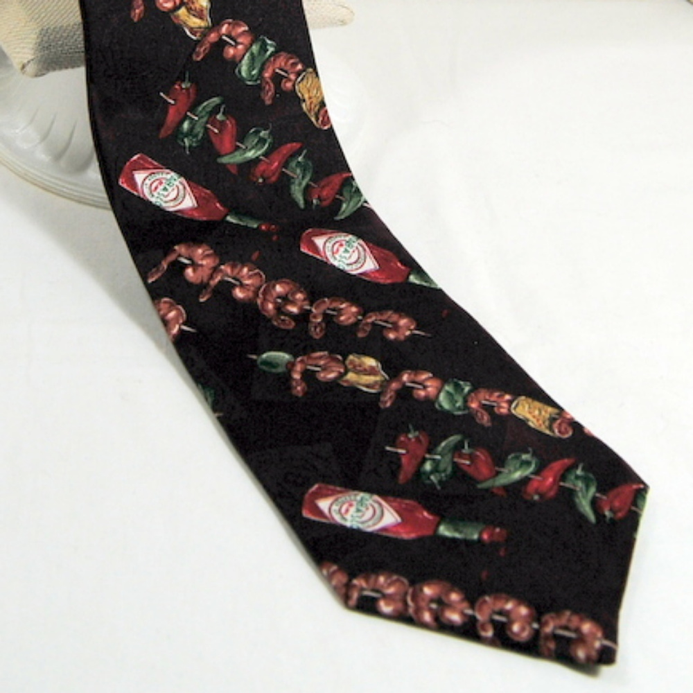 Tabasco 100% Silk Tie Shrimp On A Skewer